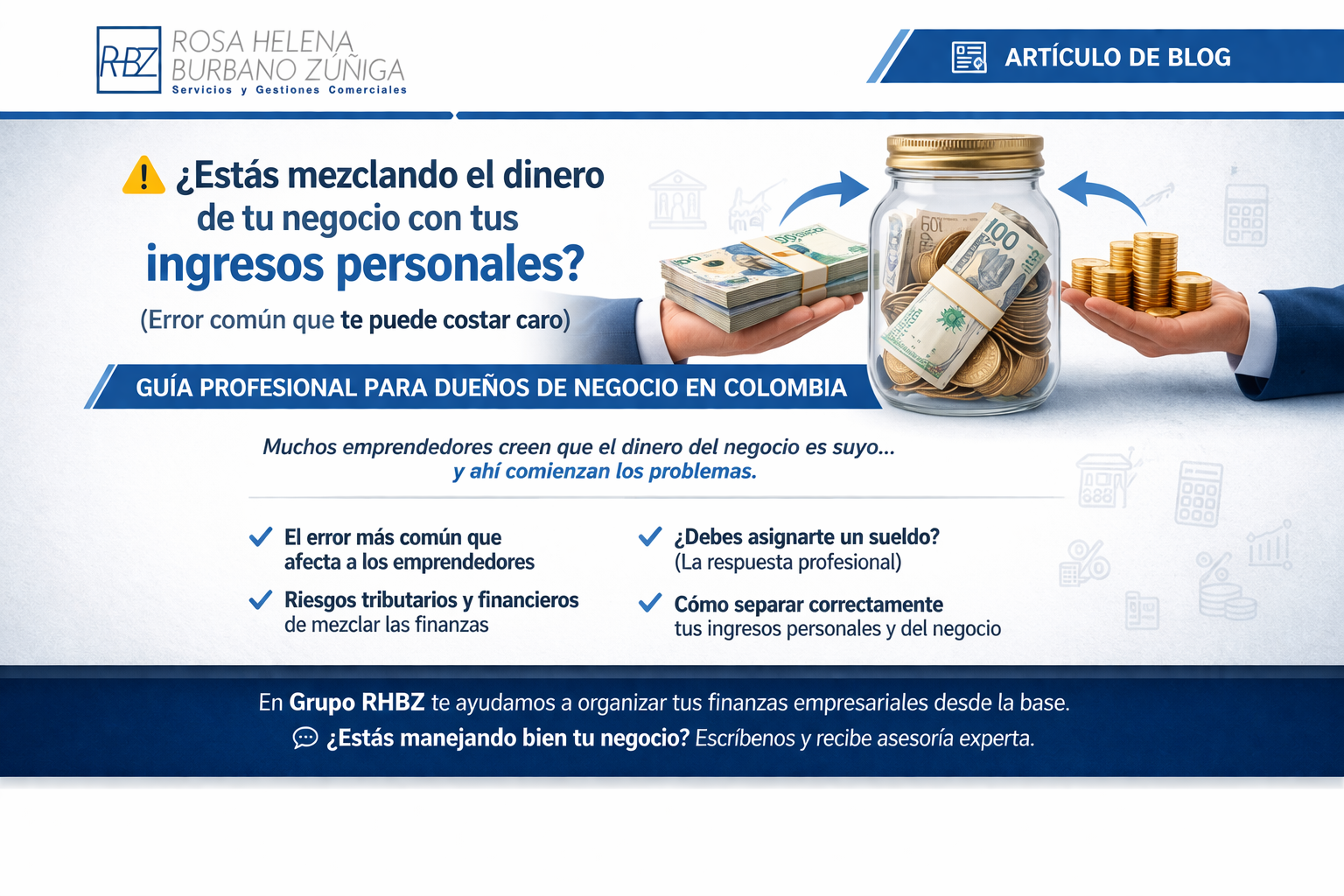 Ingresos del negocio vs ingresos personales